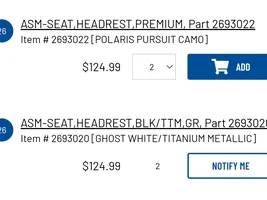 Front headrests