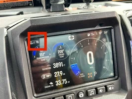 Ride command screen locked in dark mode display.